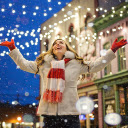 Woman at Christmas festival  screen for extension Chrome web store in OffiDocs Chromium