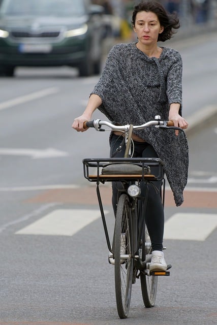 Free download woman bicycling bike street cars free picture to be edited with GIMP free online image editor