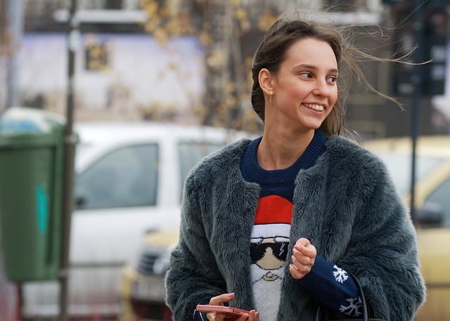 Free download woman casual street young happy free picture to be edited with GIMP free online image editor
