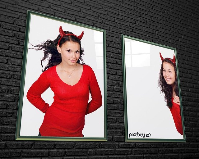 Free download Woman Devil Picture Frame -  free illustration to be edited with GIMP free online image editor