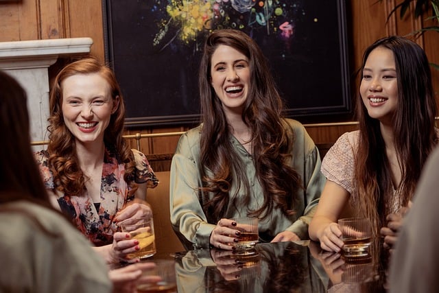 Free download woman drink smile friends club free picture to be edited with GIMP free online image editor