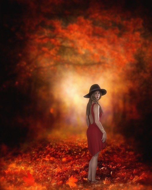 Free download woman fantasy autumn leaves free picture to be edited with GIMP free online image editor