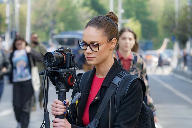 Free download woman filming taking photos free picture to be edited with GIMP free online image editor