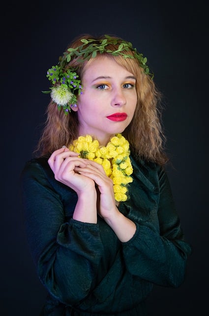 Free download woman flowers pose model makeup free picture to be edited with GIMP free online image editor