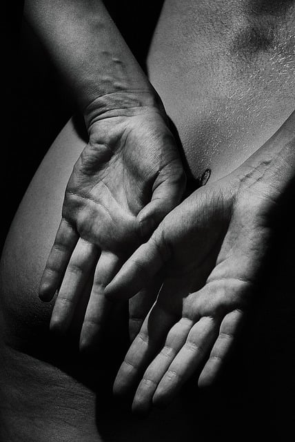 Free download woman hands nude body monochrome free picture to be edited with GIMP free online image editor