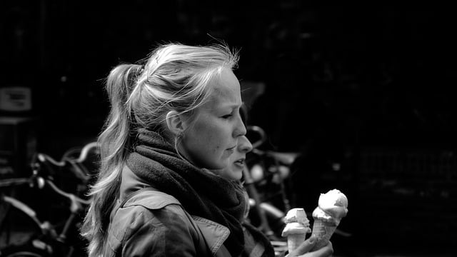 Free download woman ice cream street people free picture to be edited with GIMP free online image editor