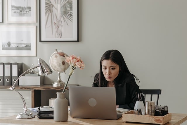 Free download woman laptop desk office work free picture to be edited with GIMP free online image editor