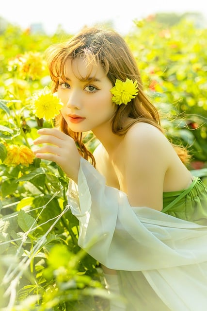 Free download woman model flowers field meadow free picture to be edited with GIMP free online image editor
