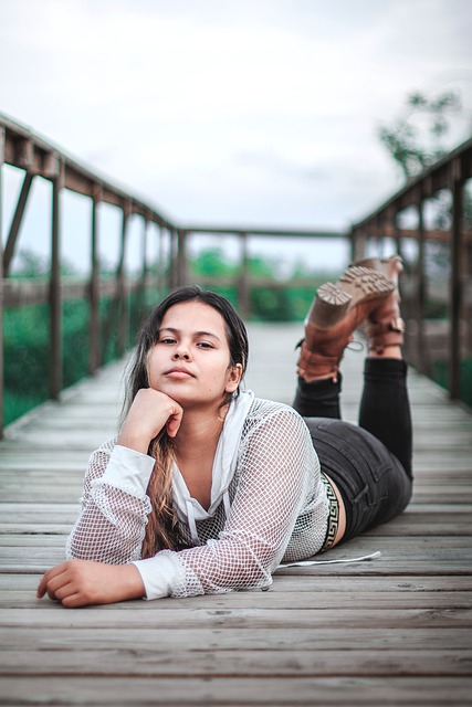 Free download woman portrait bridge boardwalk free picture to be edited with GIMP free online image editor