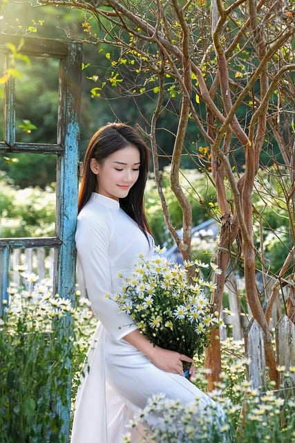 دانلود رایگان عکس زن آسیایی گل های زیبای زن برای ویرایش با ویرایشگر تصویر آنلاین رایگان GIMP