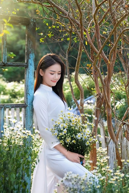 Free download woman pretty flowers asian woman free picture to be edited with GIMP free online image editor