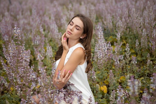Free download woman sage flower meadow flowers free picture to be edited with GIMP free online image editor