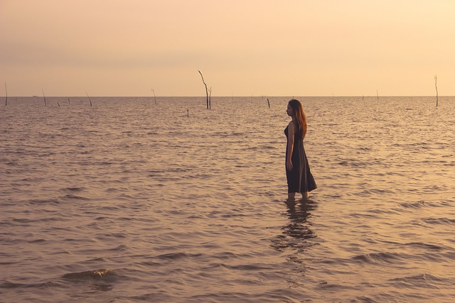 Free graphic woman sea alone standing water to be edited by GIMP free image editor by OffiDocs