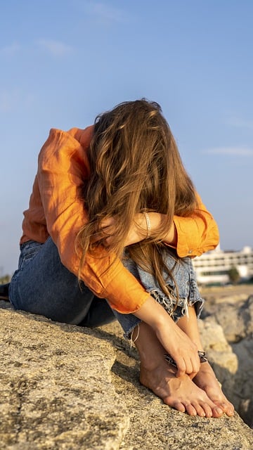 Free download woman sitting upset sad mourning free picture to be edited with GIMP free online image editor
