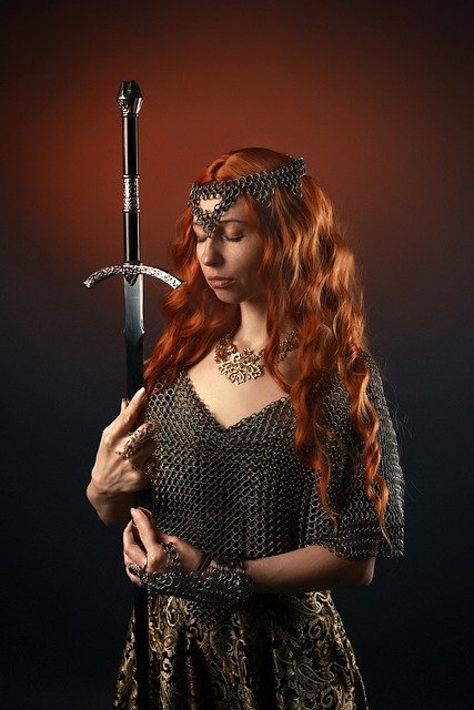 Free download woman sword armor chain mail free picture to be edited with GIMP free online image editor