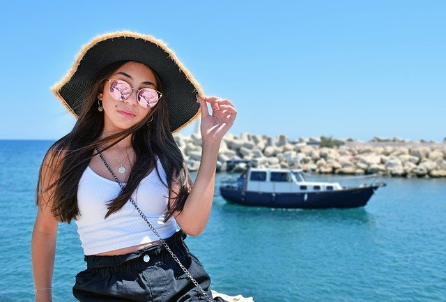 Free download woman vacation portrait model pose free picture to be edited with GIMP free online image editor