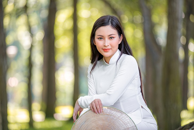 Free download woman vietnam ao dai park beauty free picture to be edited with GIMP free online image editor