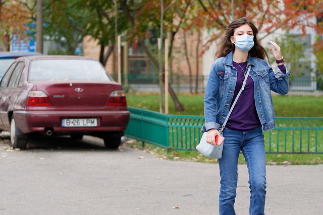 Free download woman walking face mask new normal free picture to be edited with GIMP free online image editor