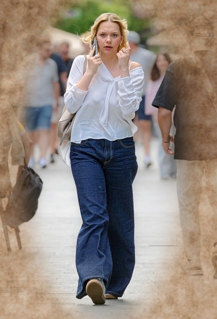 Free download woman young casual jeans phone free picture to be edited with GIMP free online image editor