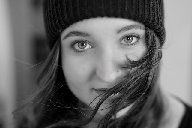 Free download woman young eyes beanie face free picture to be edited with GIMP free online image editor