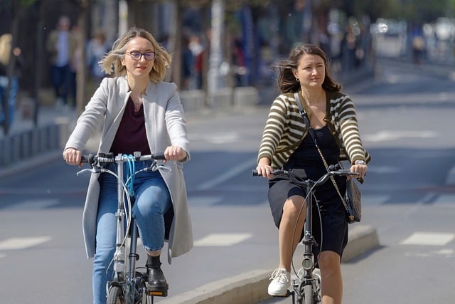 Free download women bicycling bikes lane free picture to be edited with GIMP free online image editor