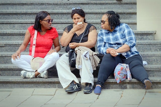 Free download women sitting stairs building free picture to be edited with GIMP free online image editor