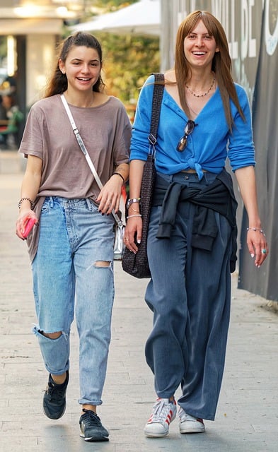 Free download women walking sidewalk street free picture to be edited with GIMP free online image editor