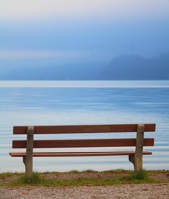 Free download wooden bench seat fog lake free picture to be edited with GIMP free online image editor