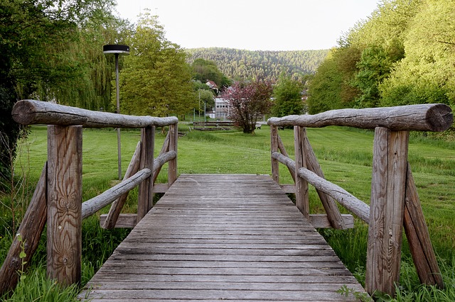 Free download wooden bridge tribes idyllic bridge free picture to be edited with GIMP free online image editor