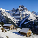Wooden house in the snowy mountains  screen for extension Chrome web store in OffiDocs Chromium