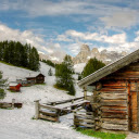 Wooden house on a snowy hill  screen for extension Chrome web store in OffiDocs Chromium