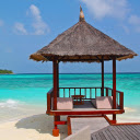 Wooden hut on the beach  screen for extension Chrome web store in OffiDocs Chromium