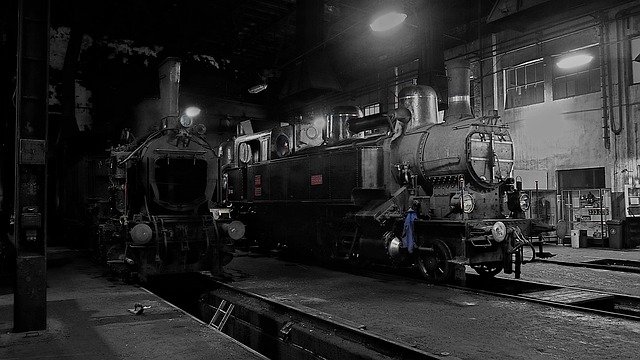 Free download Workshop Steam Locomotive -  free free photo or picture to be edited with GIMP online image editor