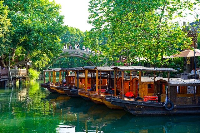 Unduh gratis Wuzhen Boat Boating - foto atau gambar gratis untuk diedit dengan editor gambar online GIMP