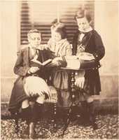 Free download [Colin and Horatio Ross Reading with Jessie Macrae] free photo or picture to be edited with GIMP online image editor