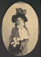 Free download [Girl in Walking Costume with Hat and Muff] free photo or picture to be edited with GIMP online image editor