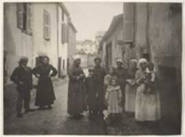 Free download [Group of Adults and Children on a Village Street in the Auvergne] free photo or picture to be edited with GIMP online image editor