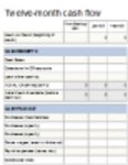 Téléchargement gratuit du modèle de flux de trésorerie sur 12 mois Modèle Microsoft Word, Excel ou Powerpoint pouvant être modifié gratuitement avec LibreOffice en ligne ou OpenOffice Desktop en ligne