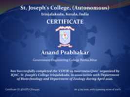 Free download 1588157189326 Certificate For Anand Prabhakar For  COVID 19 Awareness Quiz free photo or picture to be edited with GIMP online image editor