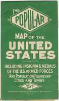 Download gratuito (1942) The Popular Map Of The United States: Incluse le insegne e le medaglie delle forze armate degli Stati Uniti foto o immagini gratuite da modificare con l'editor di immagini online GIMP