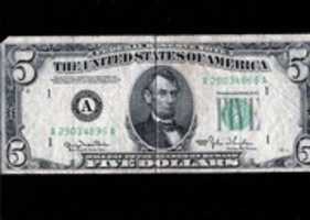 Free download 1950 FIVE DOLLAR FEDERAL RESERVE NOTE  free photo or picture to be edited with GIMP online image editor