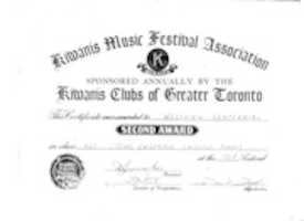 Free download (1969) Music Kiwanis Music Festival Award Certificate free photo or picture to be edited with GIMP online image editor