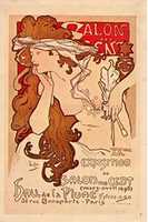 Free download 1969 Salon Des Cent Mucha Postcard free photo or picture to be edited with GIMP online image editor