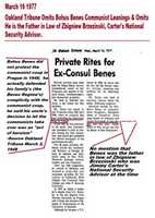 Kostenloser Download 1977 16. März 1977 Oakland Tribune lässt Bohus Benes kommunistische Neigungen aus und lässt er der Schwiegervater von Zbigniew Brzezinski aus Kostenloses Foto oder Bild zur Bearbeitung mit GIMP Online-Bildbearbeitung