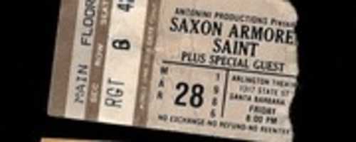 Free download 1986 03 28 SAXON AND ARMORED SAINT TICKET STUB SANTA BARBARA CA 93101 free photo or picture to be edited with GIMP online image editor