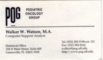 Free download 1997 Pediatric Oncology Group Business Card free photo or picture to be edited with GIMP online image editor