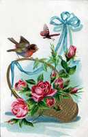 Free download 19th-20th Century Birds, Ribbons, and Basket free photo or picture to be edited with GIMP online image editor