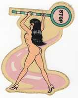 Free download 19xx Lady Stop Sticker free photo or picture to be edited with GIMP online image editor