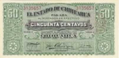 Free download 50 Centavos Chihuahua Mexico Banknote free photo or picture to be edited with GIMP online image editor