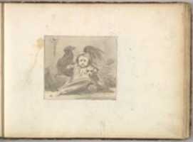 Free download A Baby in 16th century Dress with a Rooster and a Dog (in Sketch Book With Drawings on Twenty-six Leaves) free photo or picture to be edited with GIMP online image editor